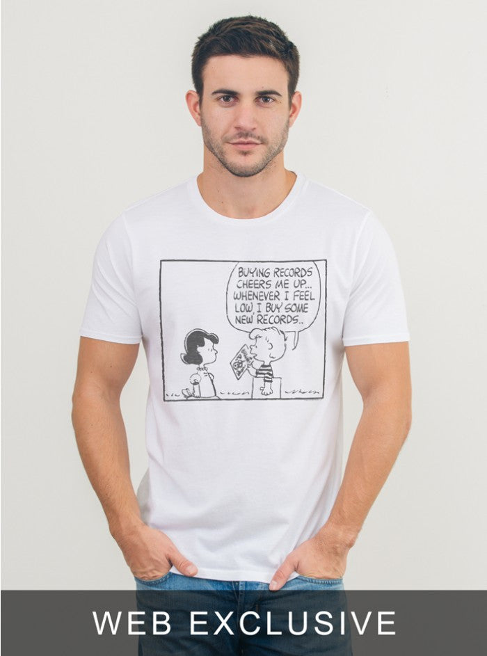 BUYING RECORDS CHEERS ME UP TEE - biztee