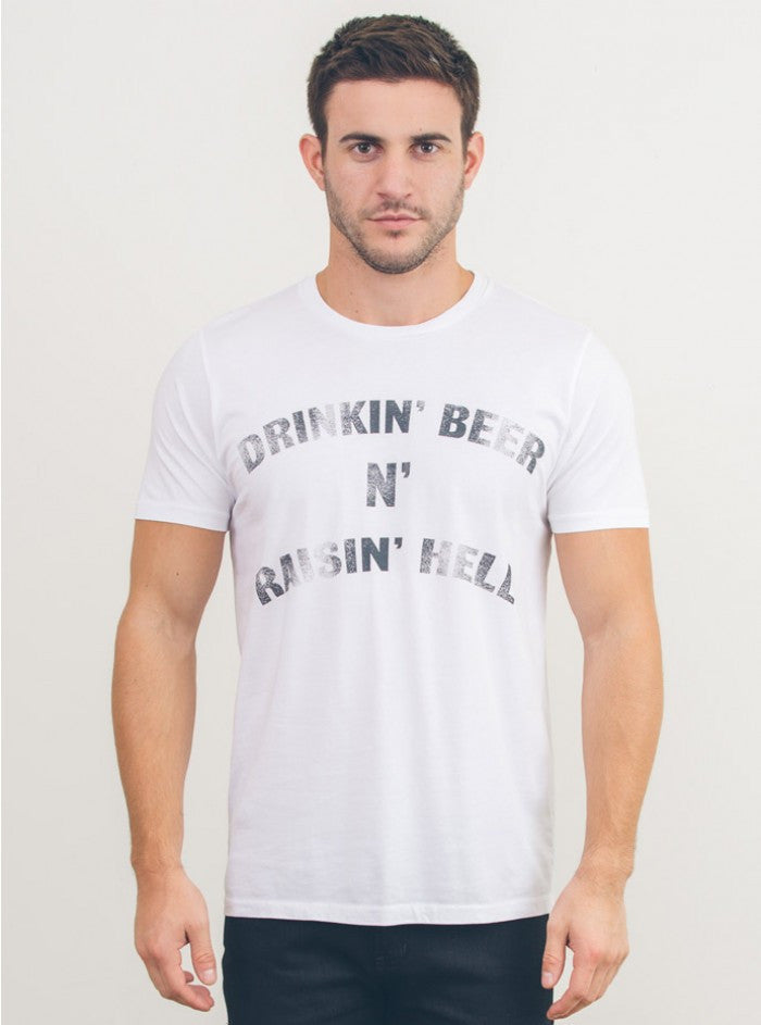 DRINKIN' BEER N'RAISIN' HELL TEE - biztee