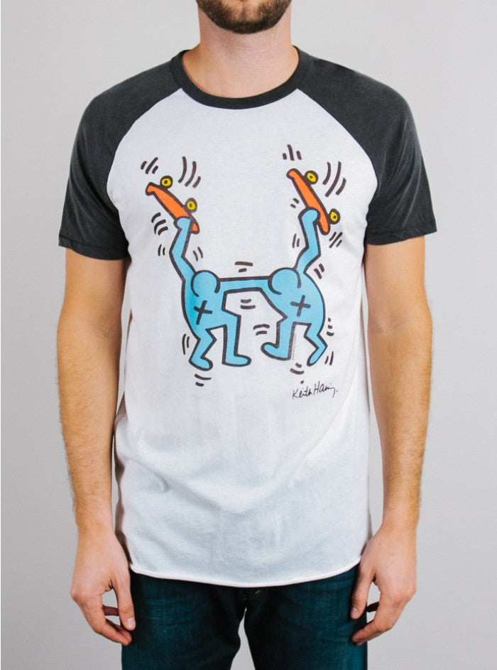Keith Haring Short Sleeve Raglan - biztee