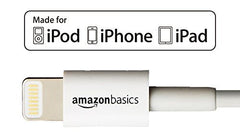 AmazonBasics Apple Certified Lightning to USB Cable - 6 Feet (1.8 Meters) - White