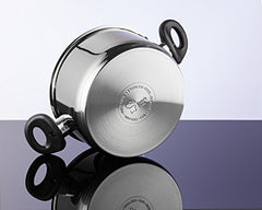 Chef's Star 3 Piece Stainless Steel Stack and Steam Pot Set - 2 Quart Steamer and 3 Quart Saucepot Set with Lid and Pots