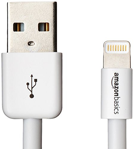 AmazonBasics Apple Certified Lightning to USB Cable - 6 Feet (1.8 Meters) - White