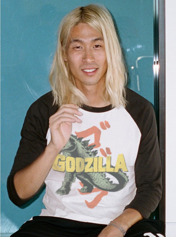 Godzilla 3/4 Sleeve Raglan - biztee