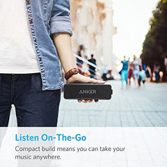 Anker SoundCore 2 Portable Bluetooth Speaker with Better Bass, 24-Hour Playtime, 66ft Bluetooth Range, IPX5 Water Resistance & Built-in Mic — Dual-Driver Wireless Speaker for iPhone, Samsung etc