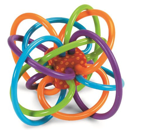 Manhattan 200940 Winkel Rattle and Sensory Teether Activity Toy, 5L x 3.5H x 4W in