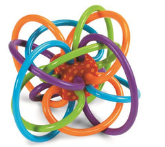 Manhattan 200940 Winkel Rattle and Sensory Teether Activity Toy, 5L x 3.5H x 4W in