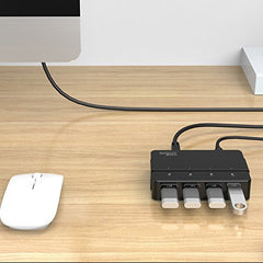 [EU Plug] QuantumZERO QZ-HB05 USB 3.0 4-Port 12V 2.5A Powered Hub [VIA VL813 Chipset] [12V 2.5A EU Plug Power Adapter included]