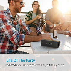 Anker SoundCore 2 Portable Bluetooth Speaker with Better Bass, 24-Hour Playtime, 66ft Bluetooth Range, IPX5 Water Resistance & Built-in Mic — Dual-Driver Wireless Speaker for iPhone, Samsung etc