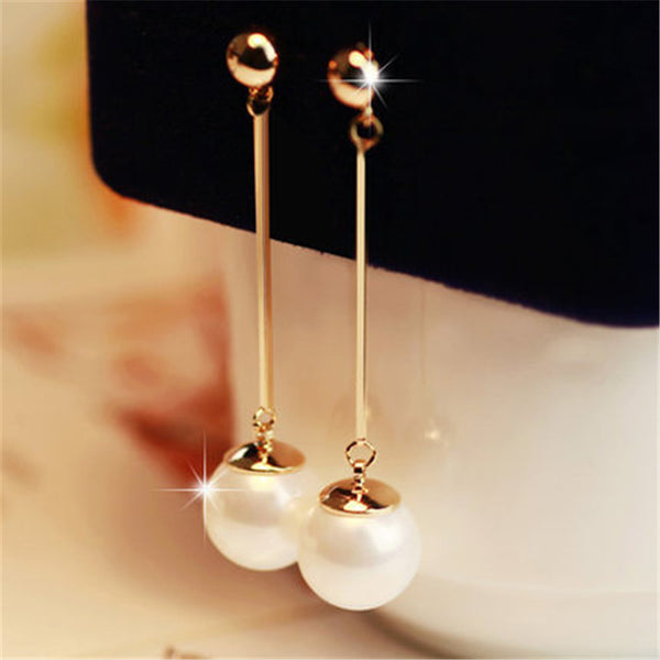 Long Tassel Simulated Pearl Drop Earrings for Women Gift Bijoux Korean jewelry OL Gold Color Pendientes boucle d'oreille