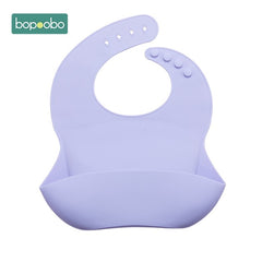 Bopoobo Baby Bib Adjustable Animal Picture Waterproof Saliva Dripping Bibs Soft Edible Silicone Saliva Towel Drooling Baby Scarf
